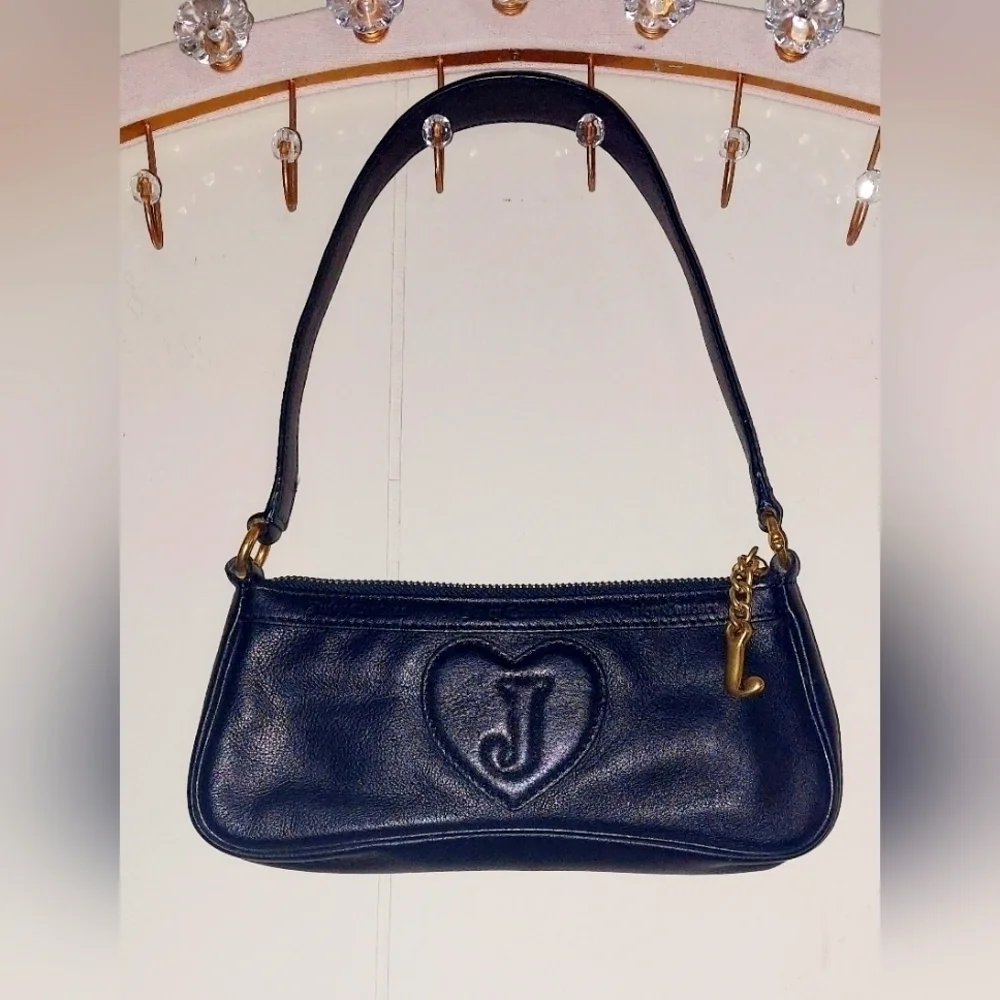 Juicy Couture Y2K VTG Mini Baguette Black Shoulder L Great Condition FREE SHIP
